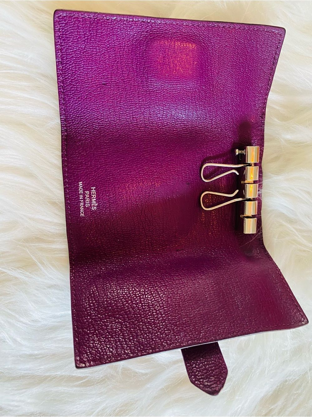 🛍️Hermès Béarn Authentic Plum Leather Key Holder with Box - Picture 13 of 17